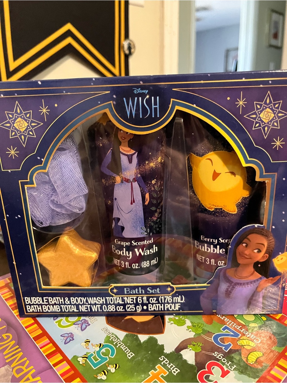 Disney Wish Grape & Berry Bath Set with Purple Pouf